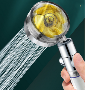 Pomme de douche haute pression 360 avec jet, hélice rotative Turbo avec bouton <span class=keywords><strong>On</strong></span>/Off - Product Image 2