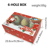 Expédition rapide 2 4 6 12 trous thème de noël Cupcake boîtes d'emballage cadeau fournitures de fête boulangerie emballage boîtes en papier