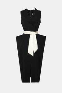 Robe à imprimé floral rétro vintage 2022 pour femmes, taille empire, sans manches, longueur midi, fermeture éclair et décorations de ceinture - Product Image 2