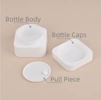 Crème pour le visage givrée mate à double paroi sans BPA vide pots en PP pot en plastique carré cosmétique avec couvercle