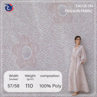 Tissu imprimé texturé floral rose pâle 100% polyester pour robe, chemisier, jupe, vêtements pour femmes, matériel de couture