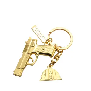कुंजी श्रृंखला पिता दिन Suppliers-उच्च प्रकाश उपहार कुंजी chainsmetal कुंजी चेन के साथ मिनी भड़क qualitybling 3d पात्रों के साथ बंदूक कुंजी जंजीरों