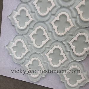 Ubin Mosaik Kaca Waterjet Campuran Marmer Putih Murni Elite Stone - Product Image 6