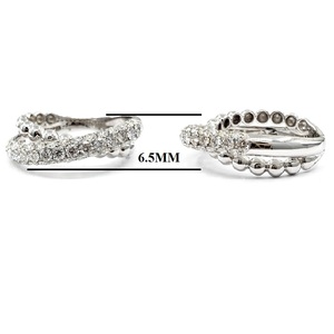 China Classic Engagement Wedding Ring 18k Solid White Gold High Quality Diamond Twist Band Rings for Women Party Anniversary - Product Image 2