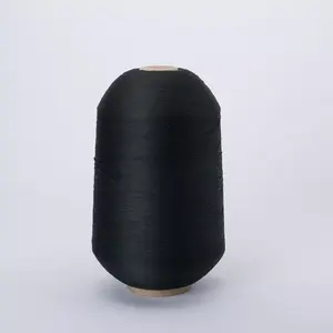 Hot Selling Design Yarn Black Price Of Open End 100% Polyester Yarn From Indones 100% Polyester Yarn For Label Loom 1pc/pp Bag