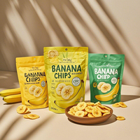 Pochette debout personnalisée avec impression Emballage en plastique pour croustilles conception emballage de croustilles sac pour croustilles alimentaires banane noix de coco