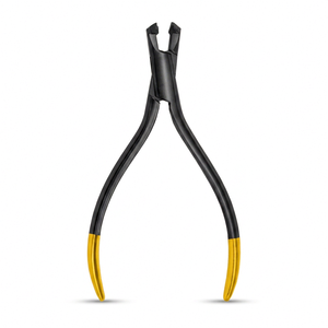 Pince coupante distale lingual en acier inoxydable TC, couleur or et noir, pour orthodontie, avec système de sécurité, instrument dentaire manuel - Product Image 1