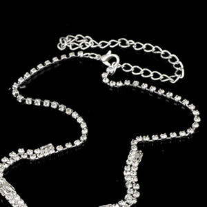 Лидер продаж, модное свадебное ожерелье и серьги с бриллиантами из белого камня, комплект из двух частей, ожерелье с бриллиантами Jwelary - Product Image 4