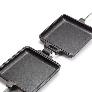 Prensa <span class=keywords><strong>para</strong></span> sándwiches cuadrada antiadherente <span class=keywords><strong>de</strong></span> hierro fundido personalizada - Tostador <span class=keywords><strong>para</strong></span> <span class=keywords><strong>pan</strong></span> tostado <span class=keywords><strong>para</strong></span> fogatas, herramienta <span class=keywords><strong>para</strong></span> sándwiches <span class=keywords><strong>para</strong></span> estufa exterior - Product Image 3