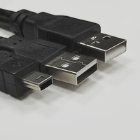 Kabel Data USB 2.0 60cm Inti Tembaga Penuh untuk Hard Disk Eksternal Kecepatan Tinggi 480Mbps Selubung PVC 2A1T