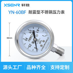 Manomètre en acier inoxydable Suzhou Xuansheng YN60BF 1Mpa, connexion filetée, diamètre 60 mm, résistant aux chocs, résistant à la corrosion - Product Image 5