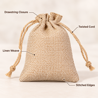 Sacs en lin personnalisés avec logo, sacs de rangement rustiques, sacs d'emballage, sacs de rangement personnalisés, fournisseur OEM ODM