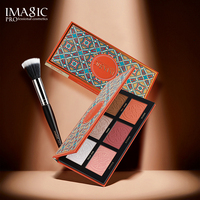 Palette de maquillage pour le visage 6 couleurs, contour, blush, illuminateur, fini mat, poudre cuit, haute pigmentation, look naturel glamour au quotidien