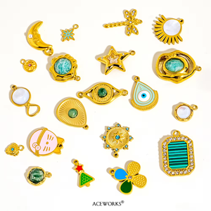 ความสนุกสนานในวัยเด็ก |   จี้ห้อยทำจากสแตนเลสสตีลชุบทอง 18K PVD สำหรับทำเครื่องประดับ DIY กันน้ำและป้องกันอาการแพ้ - Product Image 5