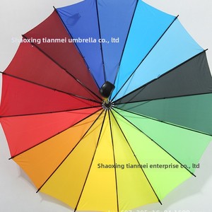 Cầu Vồng Ống Sắt 97Cm Ô Bán Buôn 16-Sườn Lớn Dài Xử Lý Thẳng Hướng Dẫn Sử Dụng Đôi Kinh Doanh Bảo Hiểm Ô - Product Image 2