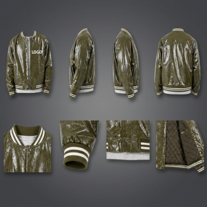 2026 wholesale Men's Genuine <b>Leather</b> <b>Winter</b> Varsity <b>Jacket</b> Plain Dyed Letter Pattern Stand Collar High Quality for Sale - Product Image 4