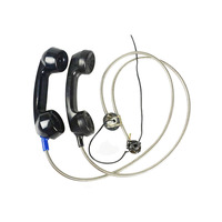 Combiné téléphonique Powerstar Pow-hs robuste et rétro, anti-vandalisme, en ABS blindé, avec cadran, résistant aux intempéries, protection auditive, rapide