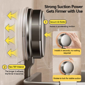 Étagère d'angle murale pour salle de bain à 2 niveaux, support de <span class=keywords><strong>douche</strong></span> à <span class=keywords><strong>ventouse</strong></span> sans perçage, rangement pratique - Product Image 4