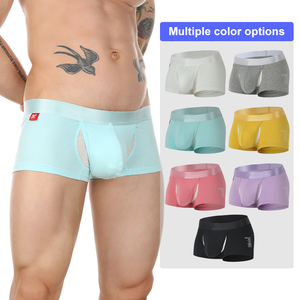 Sous-vêtements pour hommes en coton et élasthanne tricotés sans couture, <span class=keywords><strong>taille</strong></span> mi-haute, respirants et écologiques, vente en gros - Product Image 3
