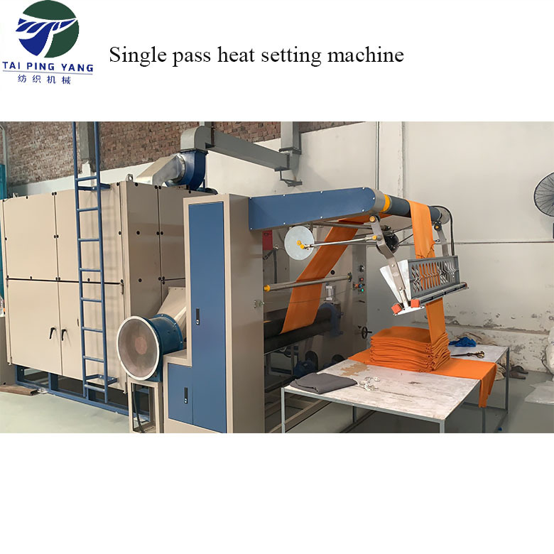 Single pass tubular heat setting machine