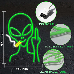 Fábrica al por mayor verde alienígena letreros <span class=keywords><strong>de</strong></span> neón regulable LED letreros <span class=keywords><strong>de</strong></span> neón dormitorio <span class=keywords><strong>hombre</strong></span> cueva sala <span class=keywords><strong>de</strong></span> juegos hogar Bar fiesta niños regalo <span class=keywords><strong>de</strong></span> cumpleaños - Product Image 2