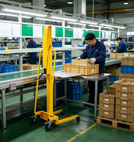 Plateforme élévatrice manuelle à treuil pour rouleaux de papier, auto-chargeante, entièrement électrique
