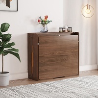 Meuble de rangement moderne, buffet extensible, design en bois de noyer, table à manger pliante avec chaises
