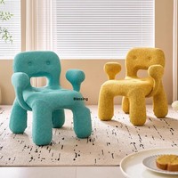 Fauteuil de salon moderne et minimaliste en tissu, motif bonhomme de pain d'épices souriant, style italien, pour enfants