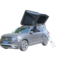 Tente de toit de voiture en aluminium à coque rigide double couche, imperméable, Oxford, quatre saisons, légère, pour 1-2 personnes, avec échelle télescopique moderne