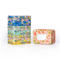 Boîte en métal rectangulaire personnalisée avec impression florale pour biscuits sucrés, contenants cosmétiques, boîte à savon en métal
