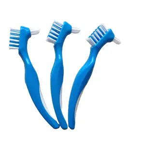 Brosse à dents en nylon dur, 20 pièces, OEM coloré, ISO 13485, brosse pour le nettoyage des dents, double face