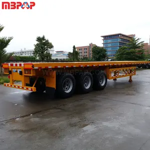 Harga Hot Sale Tersedia 12 M Flatbed Semi Trailer 20ft Flatbed Trailer 50 Ton Trailer Flatbed