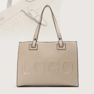 Fast Fashion Brand Sustainable Pu Leather Material Custom Available Ladies Handbags 2023 Oem Custom Logo Tote Bags With Logo