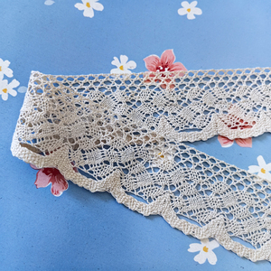 Vendita di Fabbrica <span class=keywords><strong>Pizzo</strong></span> <span class=keywords><strong>Francese</strong></span> in Puro Cotone 5cm Lavorato all'Uncinetto Non Elastico Naturale <span class=keywords><strong>per</strong></span> Tessuti <span class=keywords><strong>per</strong></span> la Casa Accessori <span class=keywords><strong>per</strong></span> Abbigliamento <span class=keywords><strong>Tende</strong></span> Decorative - Product Image 5