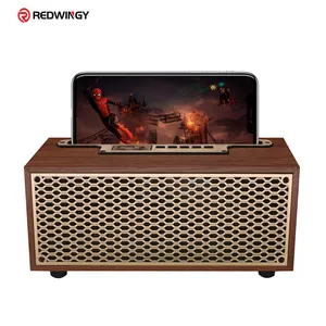 Loa Bluetooth Bằng Gỗ Tiện Dụng Tốt Nhất Loa Siêu Trầm Gia Dụng Không Dây TWS Giá Đỡ Điện Thoại Di Động Loa Bluetooth Radio Fm BT5.0 - Product Image 1