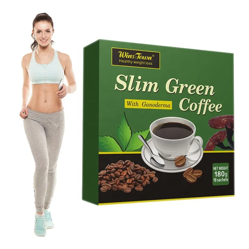 Doğal ince yeşil kahve otlar sağlıklı diyet kontrol tozu anında kilo kaybı Ganoderma kahve zayıflama