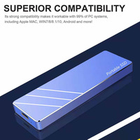 أقراص صلبة خارجية 2.5 بوصة USB 3.0 نوع-C SSD سعة 500 جيجابايت محمولة لأجهزة ماكبوك وسطح المكتب والكمبيوتر المحمول