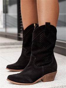 Nuovi Arrivi Invernali: Stivali da <span class=keywords><strong>Donna</strong></span> alla Moda con Tacco Medio e Bordi in Pelliccia - Product Image 5