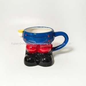 <span class=keywords><strong>Mug</strong></span> en céramique à trois étages, design de <span class=keywords><strong>dessin</strong></span> animé de style américain créatif, peint à la main, résistant aux hautes températures, pour le bureau et la maison - Product Image 2