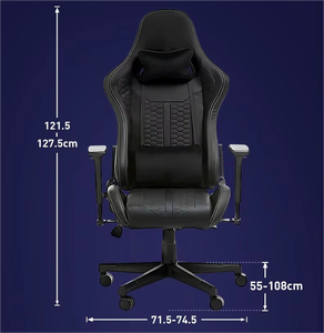 <span class=keywords><strong>Cougar</strong></span> avec appui-tête pivotant et support lombaire Design moderne pour ordinateur PC réglable bureau Gamer chaise de jeu ergonomique - Product Image 4