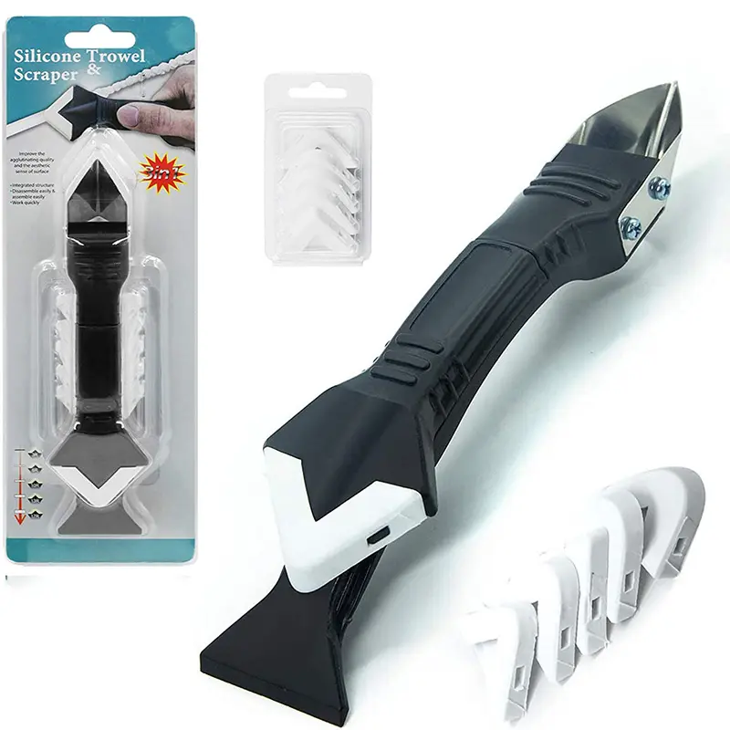 3 In 1 Caulking Tools Glass Glue Angle Scraper Tool Cleaning Stainless Steelhead Caulk Remover and Spatula for Sealant