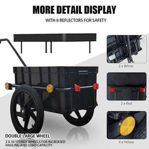 2025 Premium haut de gamme 2-en-1 vélo sport et cargaison remorque chariot à main 2 roues plate-forme avec couvercle OEM personnalisable - Product Image 4