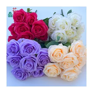 Produttori all'ingrosso 9 Rose felici decorazione per la casa di seta fiori fotografia paesaggio disposizione fiori di seta