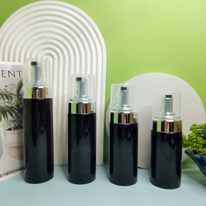 Bán buôn 4oz 5oz 200ml 250ml Matte Đen Pet nhựa sữa rửa mặt Mousse bọt bơm chai với nắp màu đen Mỹ phẩm container - Product Image 6