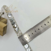 Accessoires décoratifs DIY pour sacs et coiffes : Garniture à paillettes en dentelle, broderie perlée, tulle et maille, pour artisanat textile