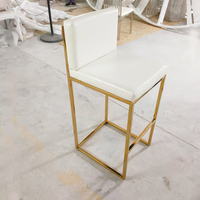 Chaise de bar à haut dossier en acier inoxydable, style minimaliste moderne, pour mariages, événements et fêtes