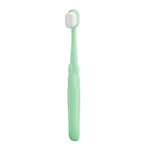 Children's <b>Toothbrush</b> Soft Bristle Small Head Travel Size Green For Ages 3-12 <b>With</b> <b>Case</b> - Product Image 2