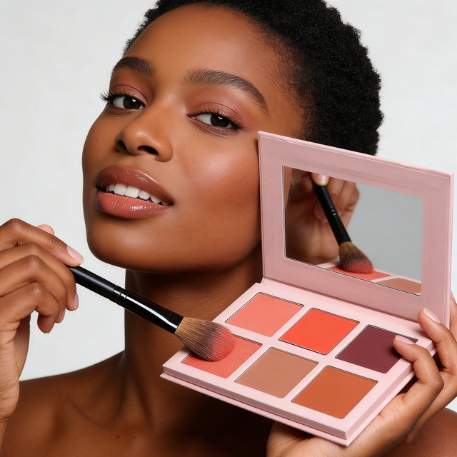 Free Sample OEM Custom Logo High Pigment Face Makeup Powder Blush Private Label Blusher Waterproof Blusher Wholesale
