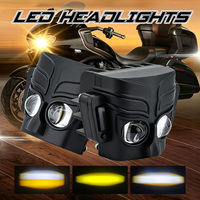 Nouveau design, double lentille de projecteur, forme de masque rétro, phare LED pour moto, feux auxiliaires de conduite, accessoires pour moto
