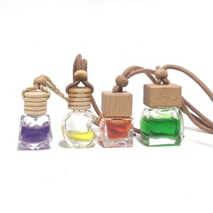 Wholesale Hanging Car Perfume Glass Empty square Bottles Air Freshener Essential <b>Oil</b> <b>Diffuser</b> Aromatherapy Car Bottle in Stock - Product Image 5